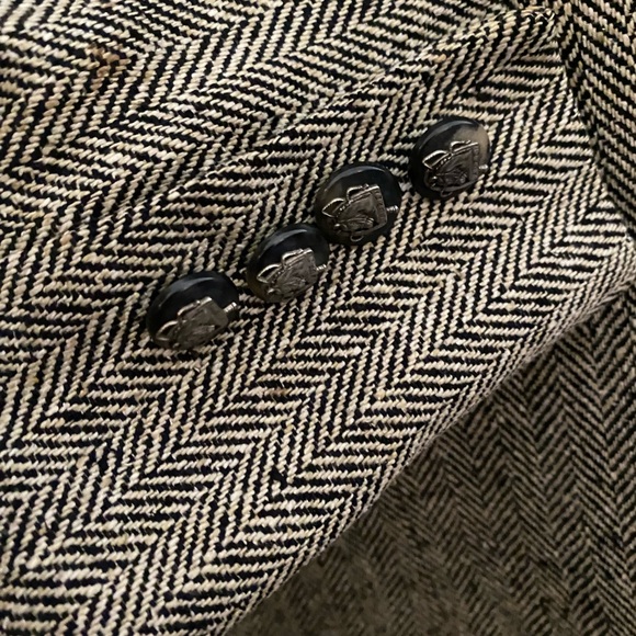 VTG Lauren Ralph Lauren Silk Herringbone Blazer Equestrian Buttons Size 6 - Picture 10 of 16